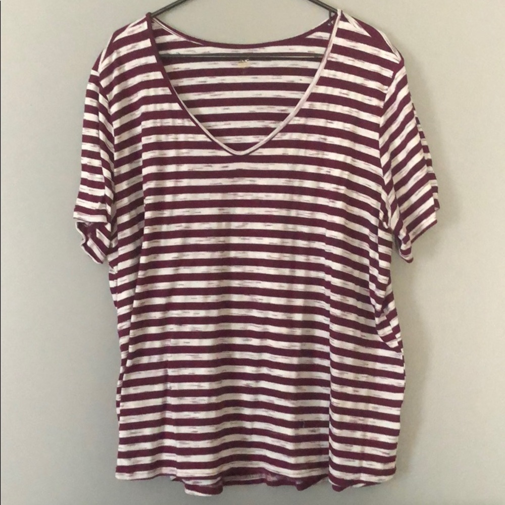Striped V Neck Shirt
